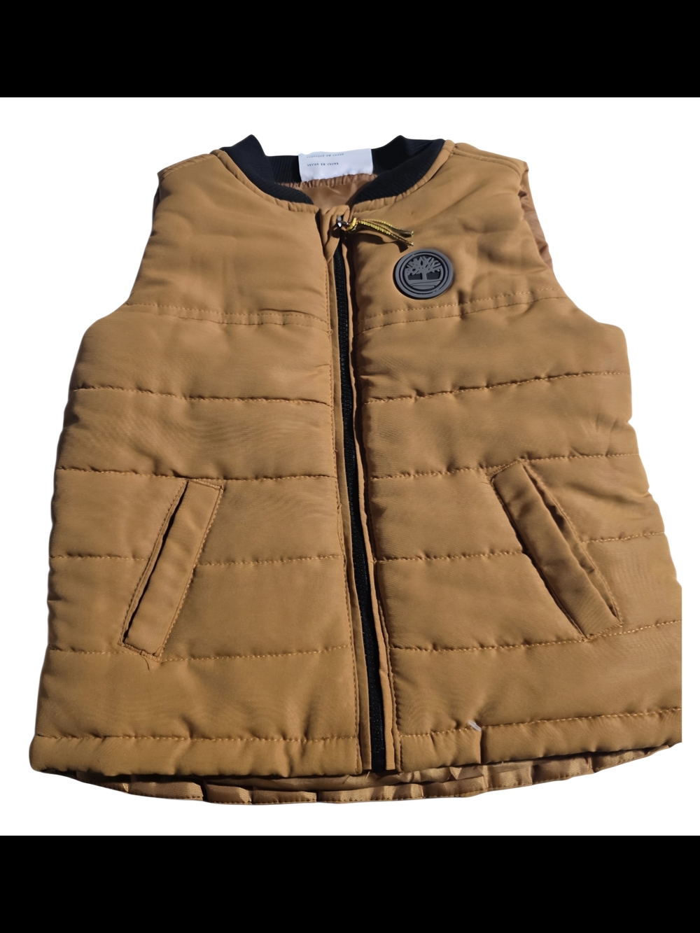 Kids Quilted Puffer Vest in Mustard - Timberland Inspired